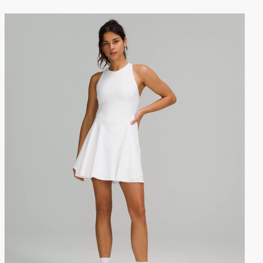 Lululemon Athletica White Pleated Mini Dress
